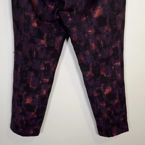 Lord & Taylor Purple Patter Twill Ankle Trouser - Picture 3 of 7